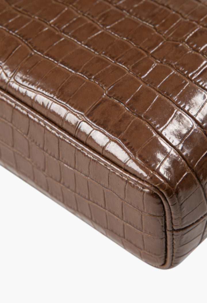 Croc Vanity Case Amber - GLAM MODA