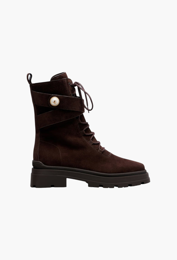 Chocolate - Noemi 45 Suede Combat Boots