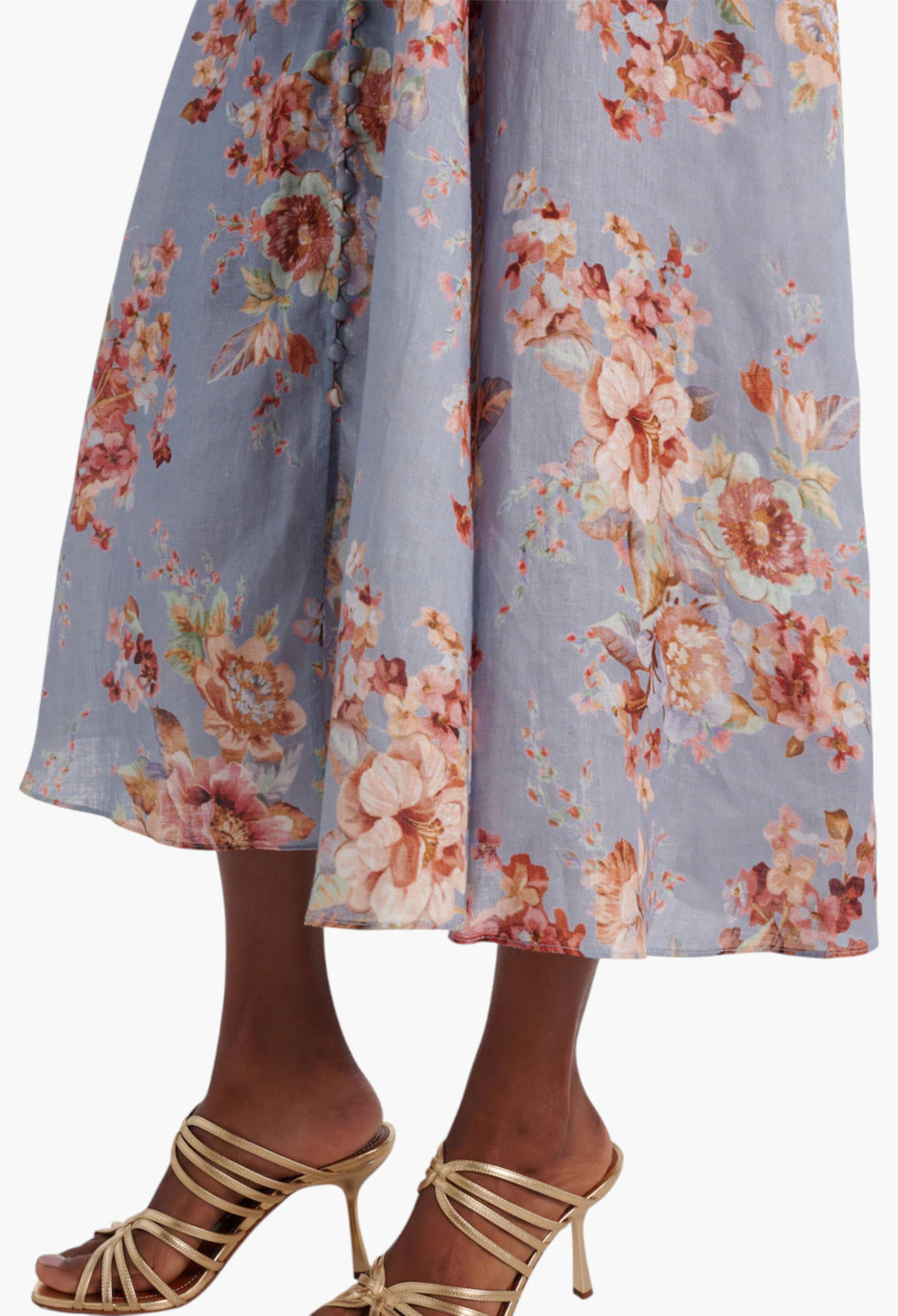 Awaken Floral Linen Midi Dress - GLAM MODA