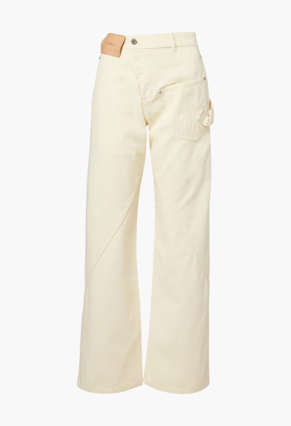 Twisted High-Rise Wide-Leg Jeans