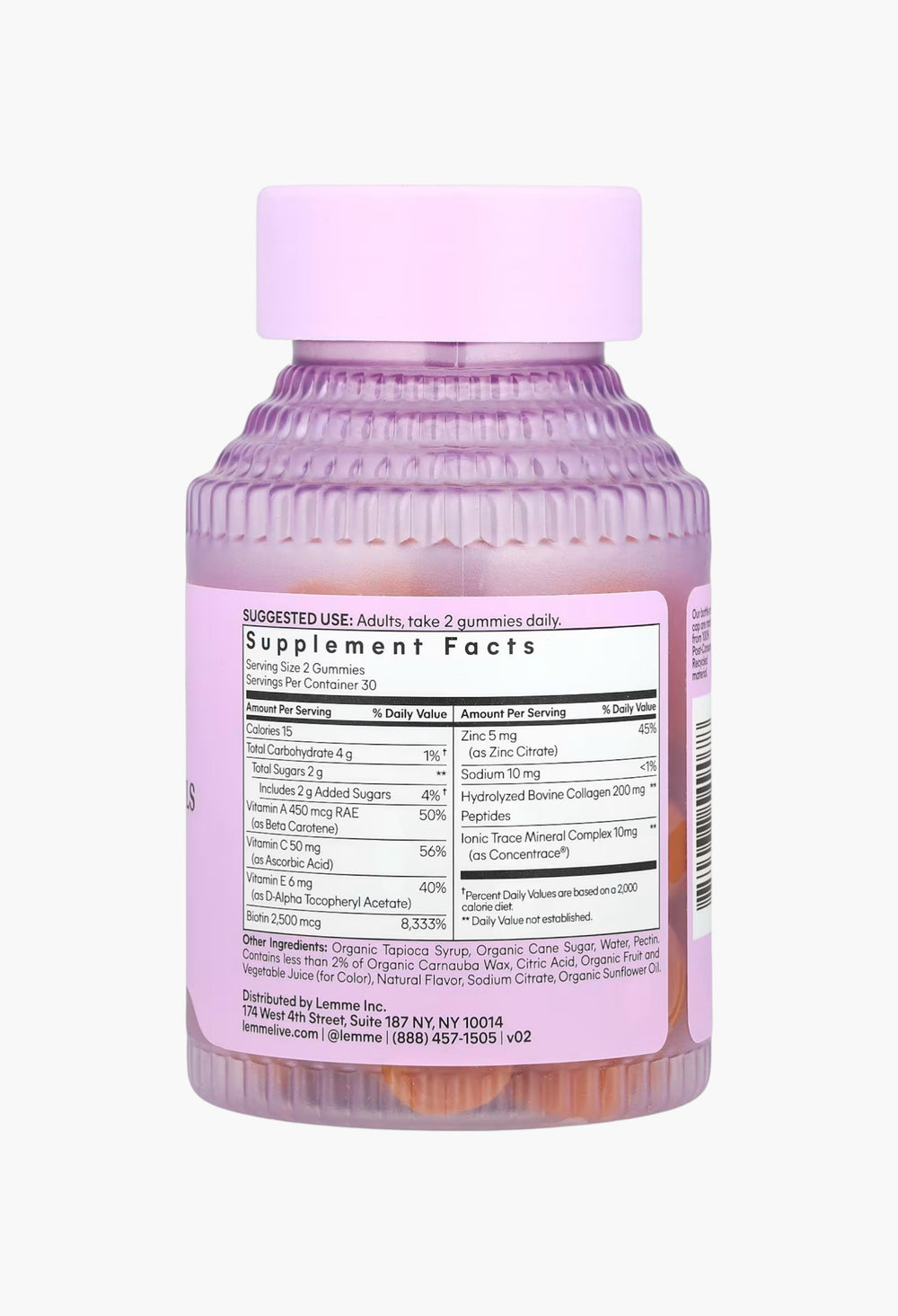 Lemme, Glow, Hair, Skin & Nails Gummies - Peach - GLAM MODA