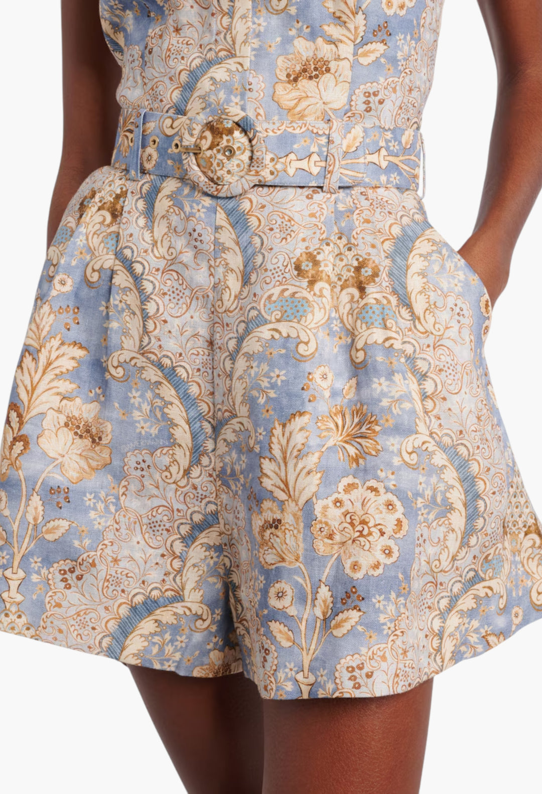 Daylight Printed Linen Romper - GLAM MODA