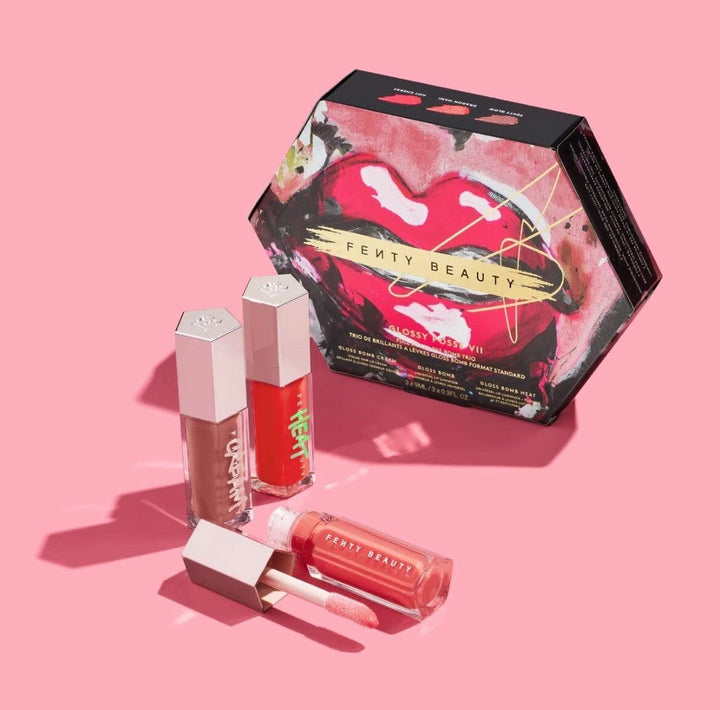 Fenty Beauty By Rihanna Glossy Posse Vii Full-Size Gloss Bomb Trio New - GLAM MODA