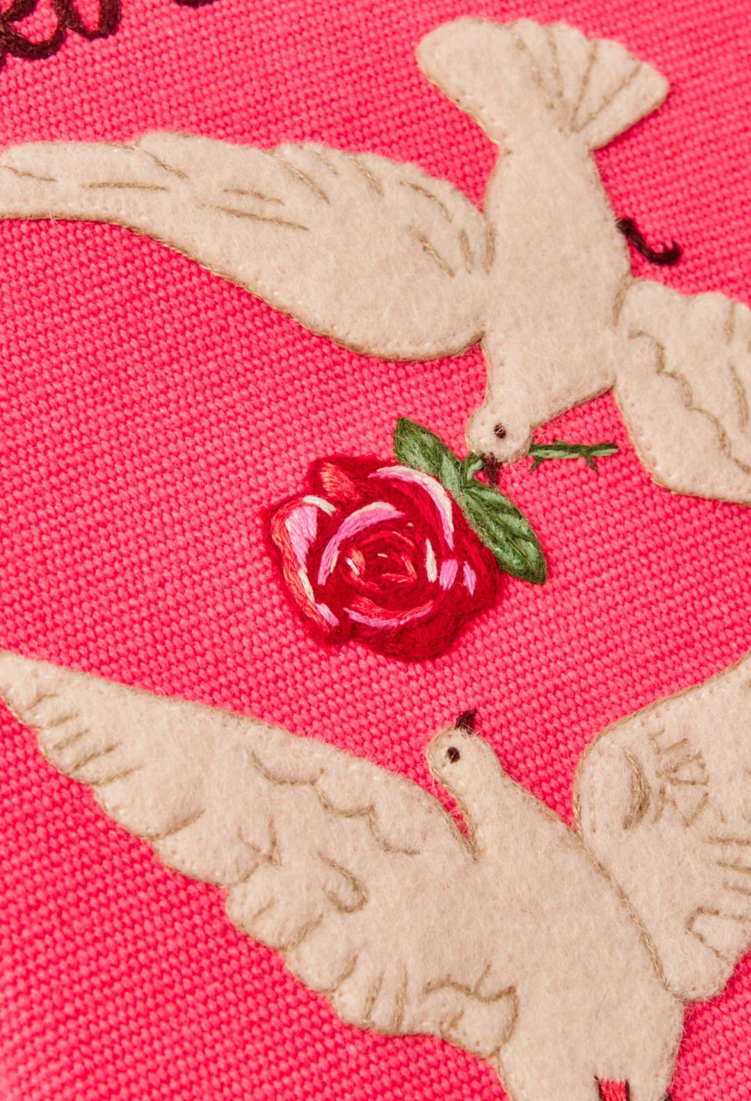 Romeo & Juliet Embroidered Appliquéd Canvas Clutch - GLAM MODA