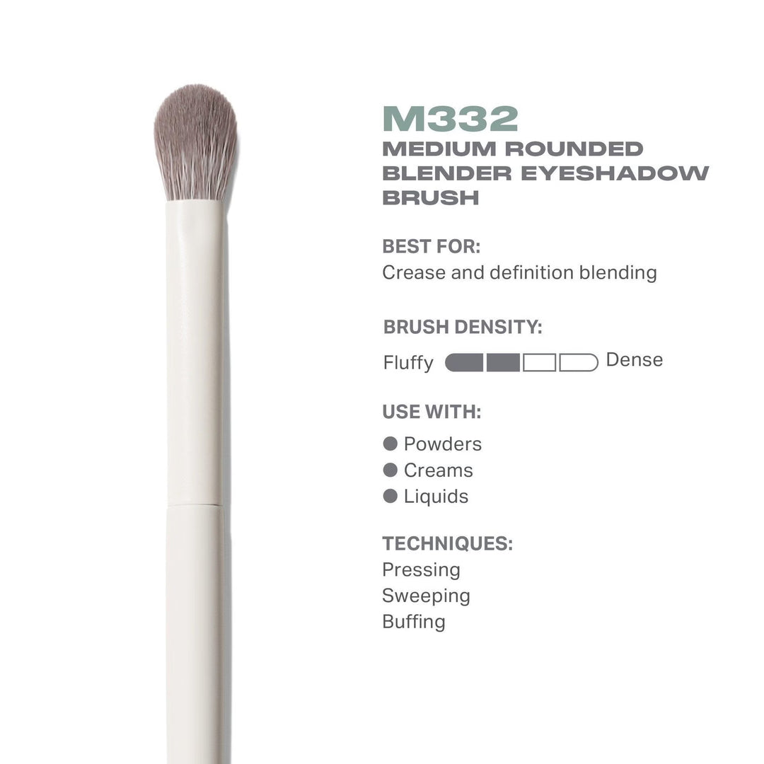 M332 Medium Rounded Blender Eyeshadow Brush - GLAM MODA