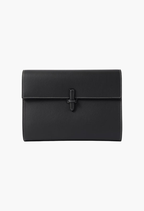 Black - Large Leather Clutch