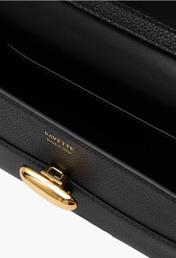 Black - Symmetry Mini Textured-Leather Shoulder Bag
