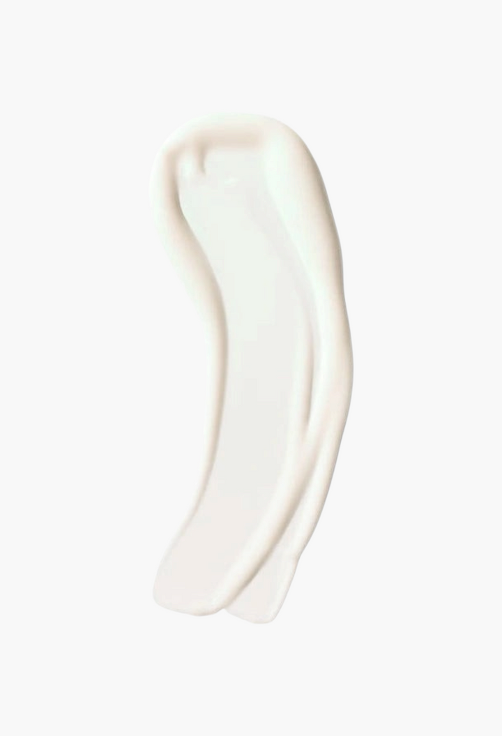 GLAM MODA Morphe Complexion Boost Peptide Glow Serum in Glaze, a smooth translucent cream swatch on white background.