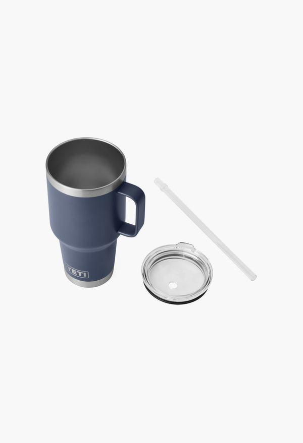 Navy - Straw Mug With Straw Lid