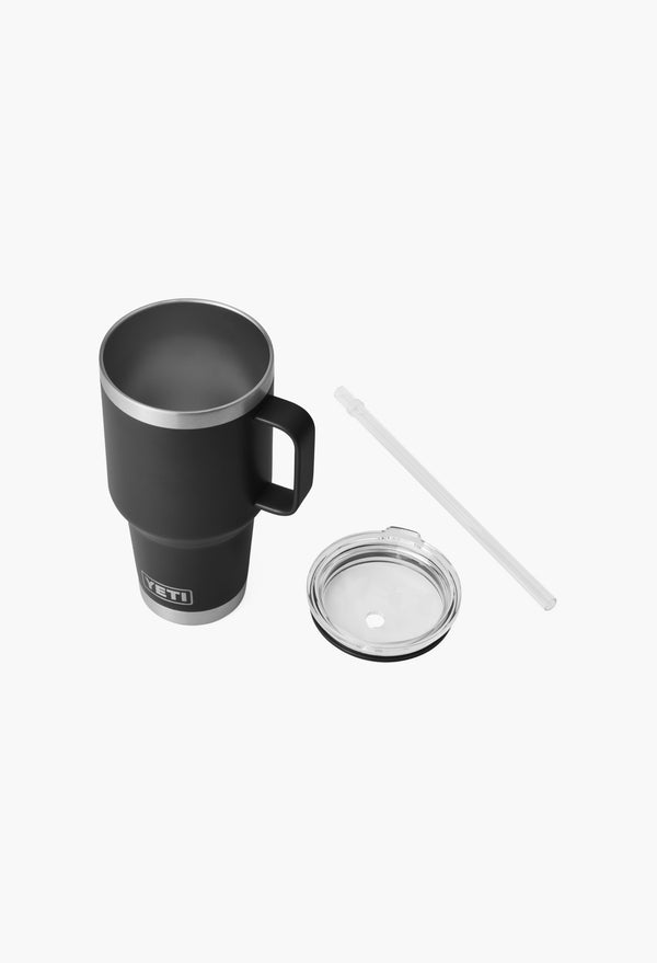 Black - Straw Mug With Straw Lid