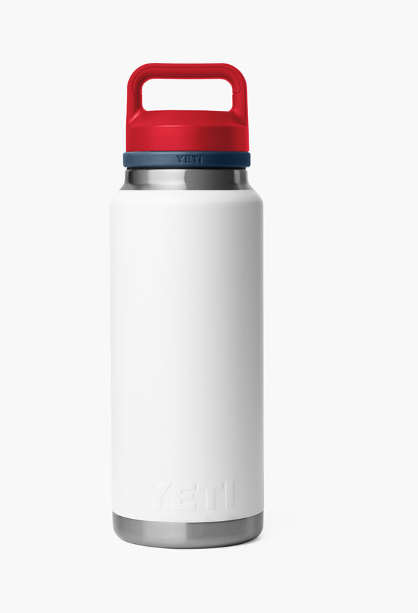 White/Navy/Rescue Red - Rambler® 36 Oz Water Bottle With Color-Blocked Chug Cap