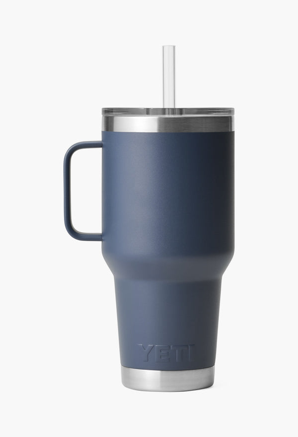 Navy - Straw Mug With Straw Lid