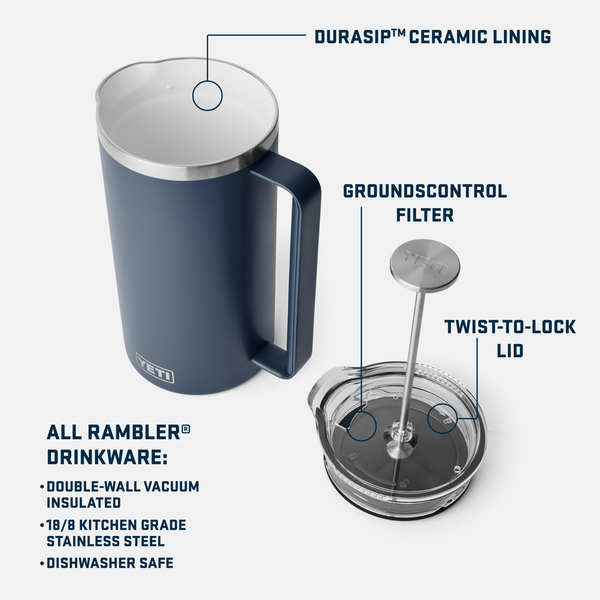 Navy - French Press With Durasip™ Ceramic Lining