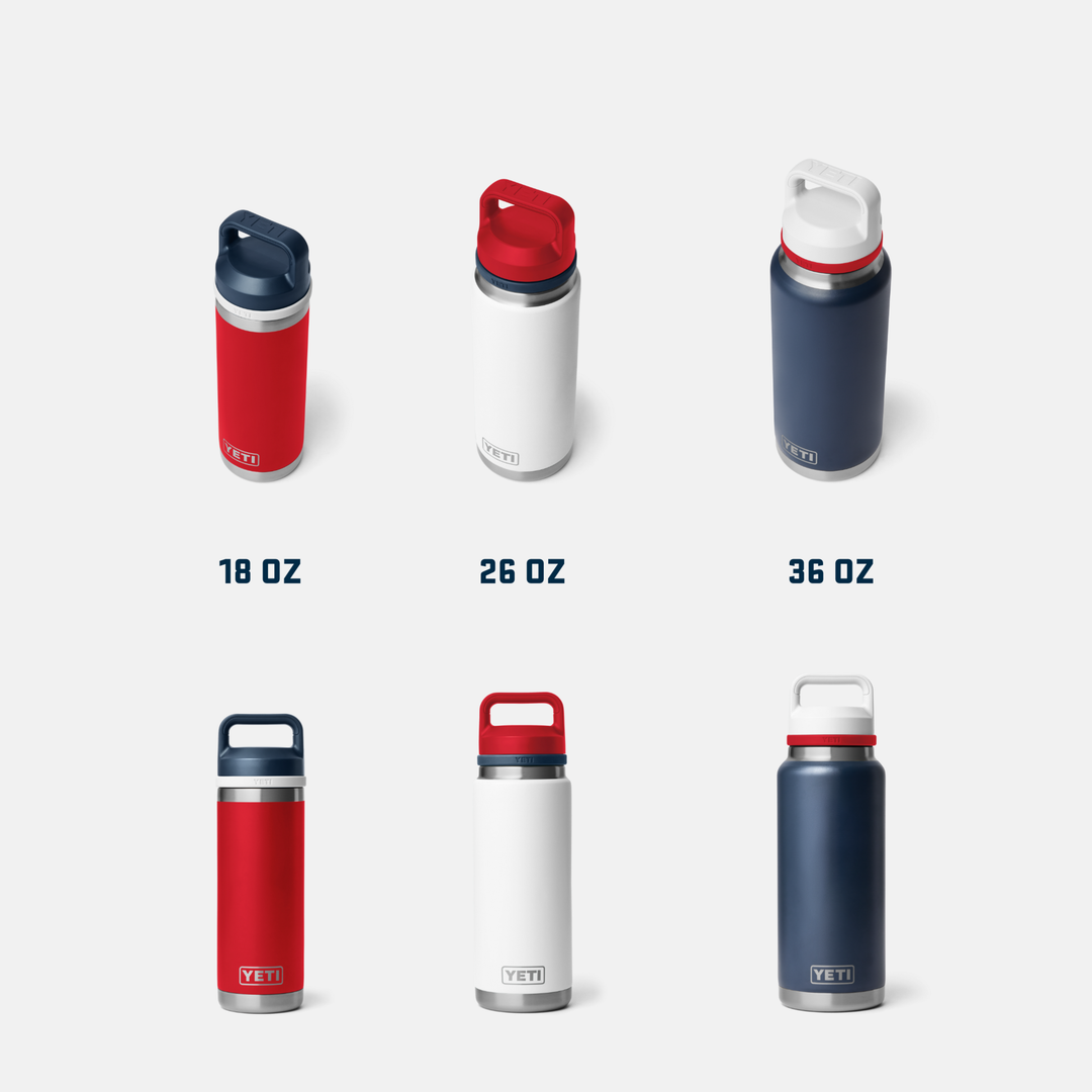 Navy/Rescue Red/White - Rambler® 36 Oz Water Bottle With Color-Blocked Chug Cap - GLAM MODA