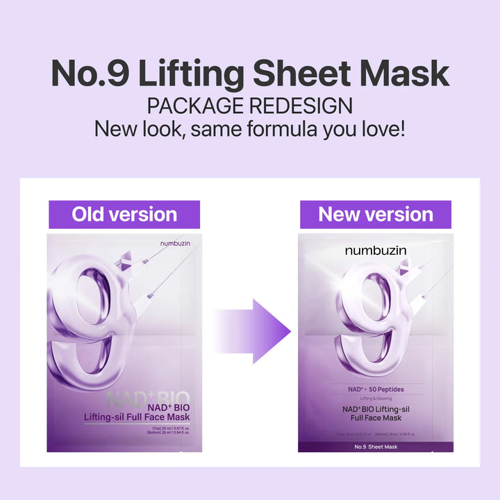 No.9 NAD+ BIO Lifting-Sil Full Face Mask (4 Sheets + Lifting Band) - GLAM MODA