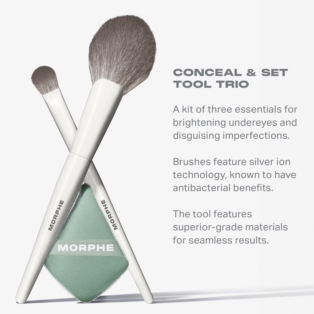 Morphe Conceal & Set Tool Trio - Concealer Brushes-GLAM MODA