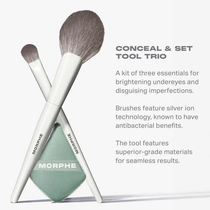 Morphe Conceal & Set Tool Trio - Concealer Brushes-GLAM MODA