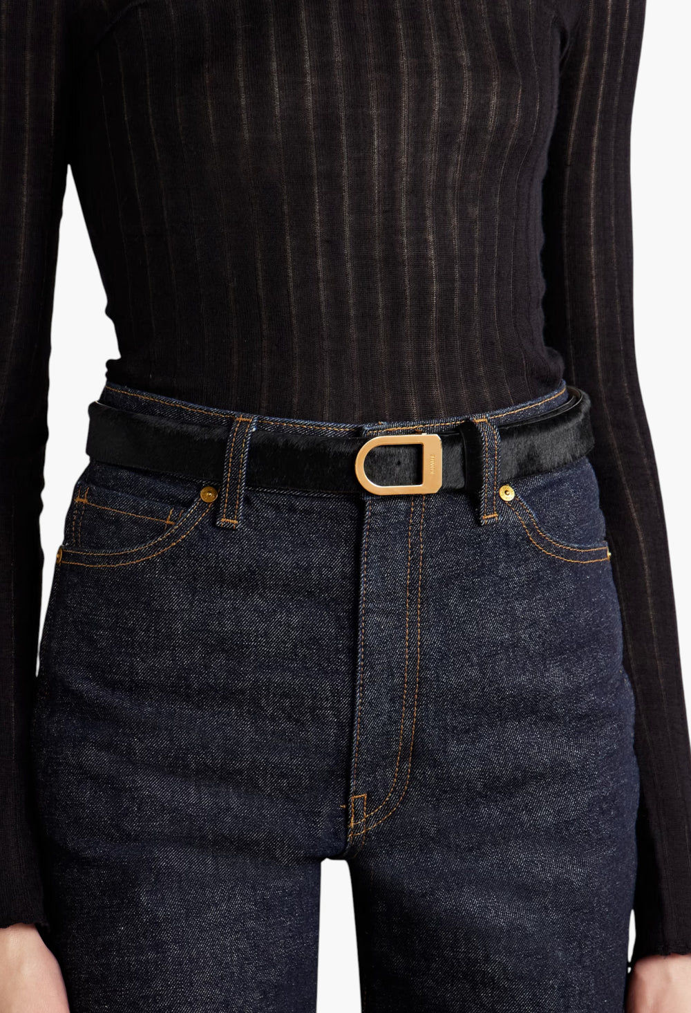 Saddle Calf Hair Belt - GLAM MODA