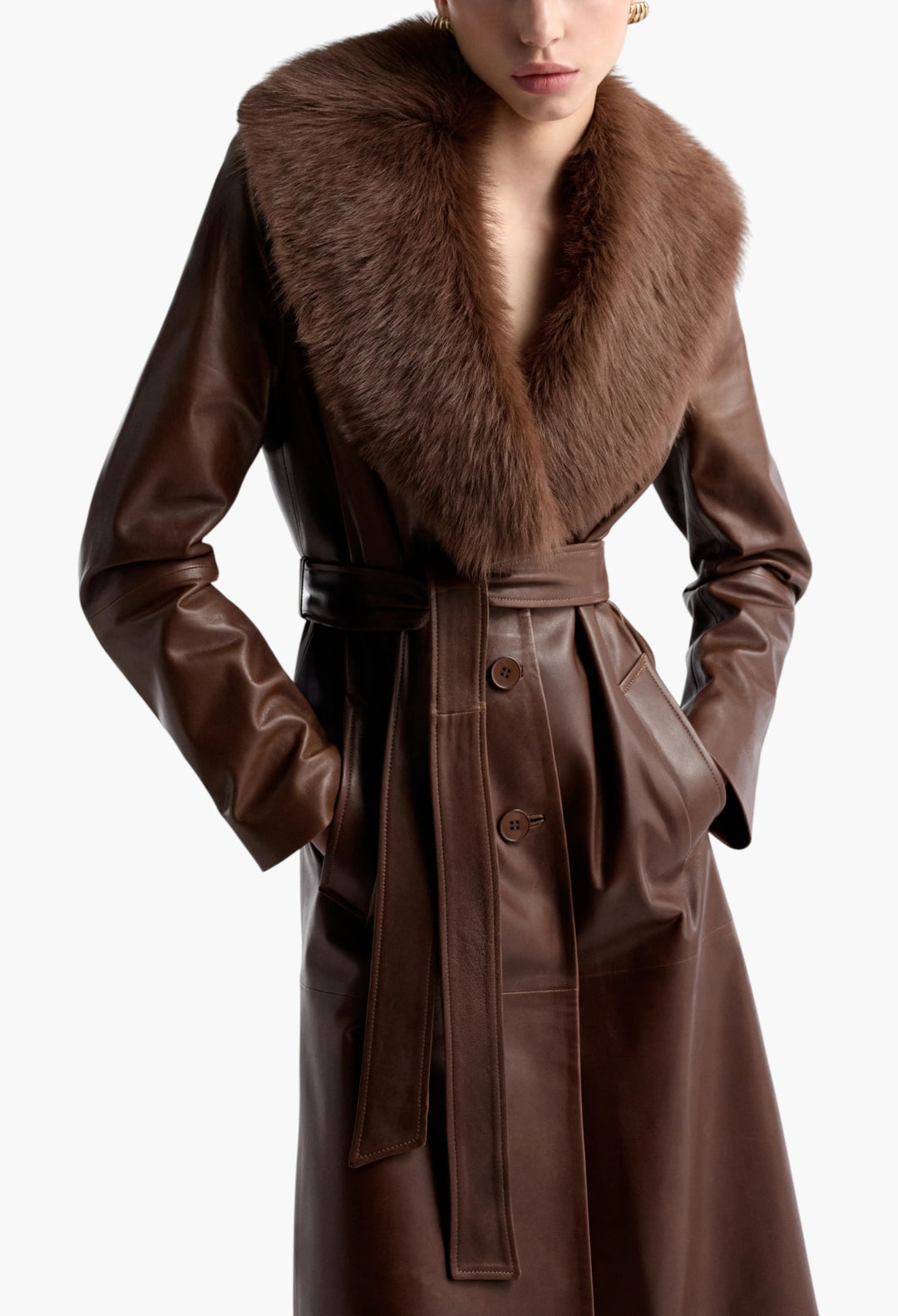 Dakota Glamorous Leather Coat - GLAM MODA