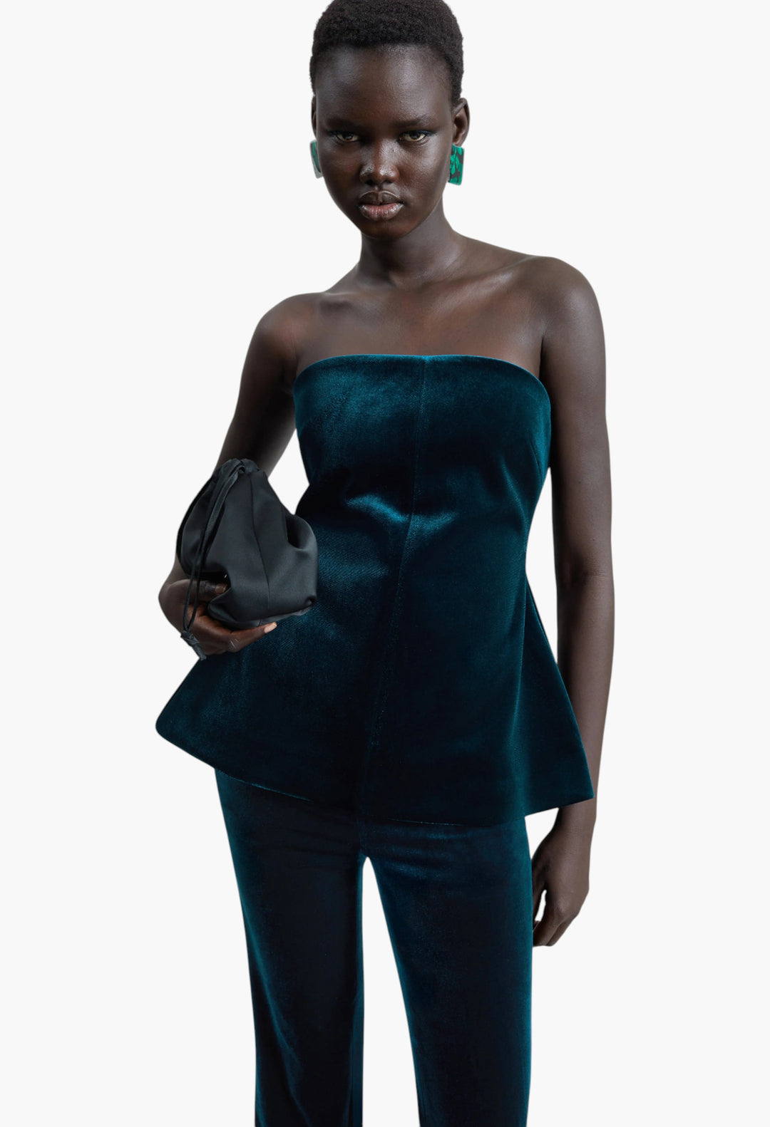 Laila Velvet Hourglass Bustier - Deep Green - GLAM MODA