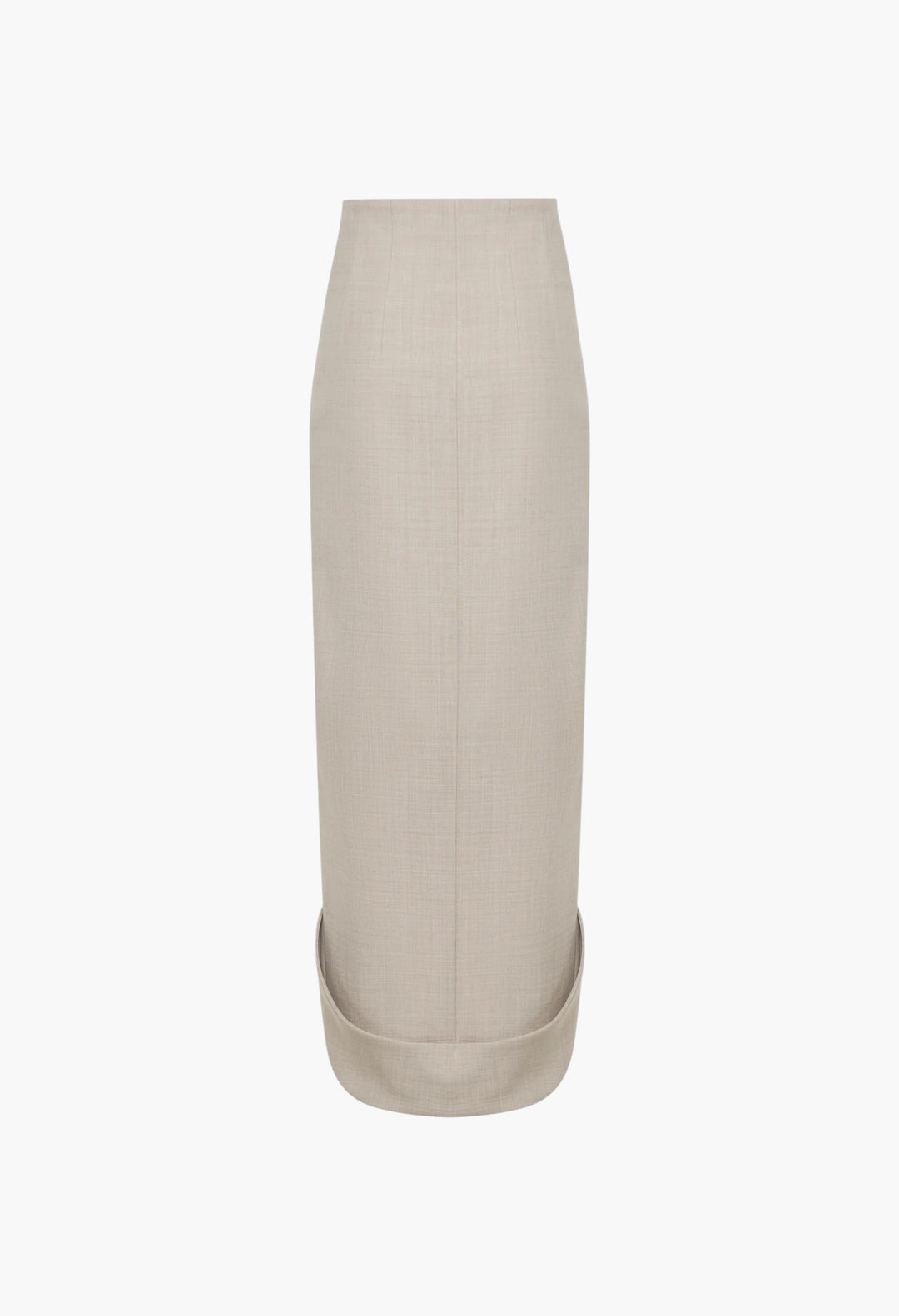 Tailored Skirt With Jacket Collar At Hem Beige Melange - GLAM MODA