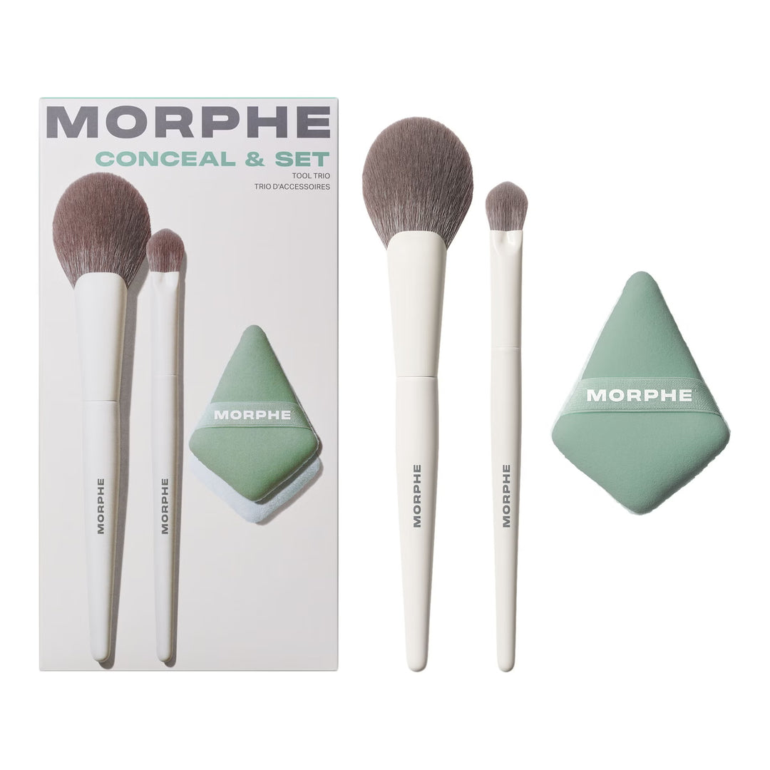 Morphe Conceal & Set Tool Trio - Concealer Brushes-GLAM MODA