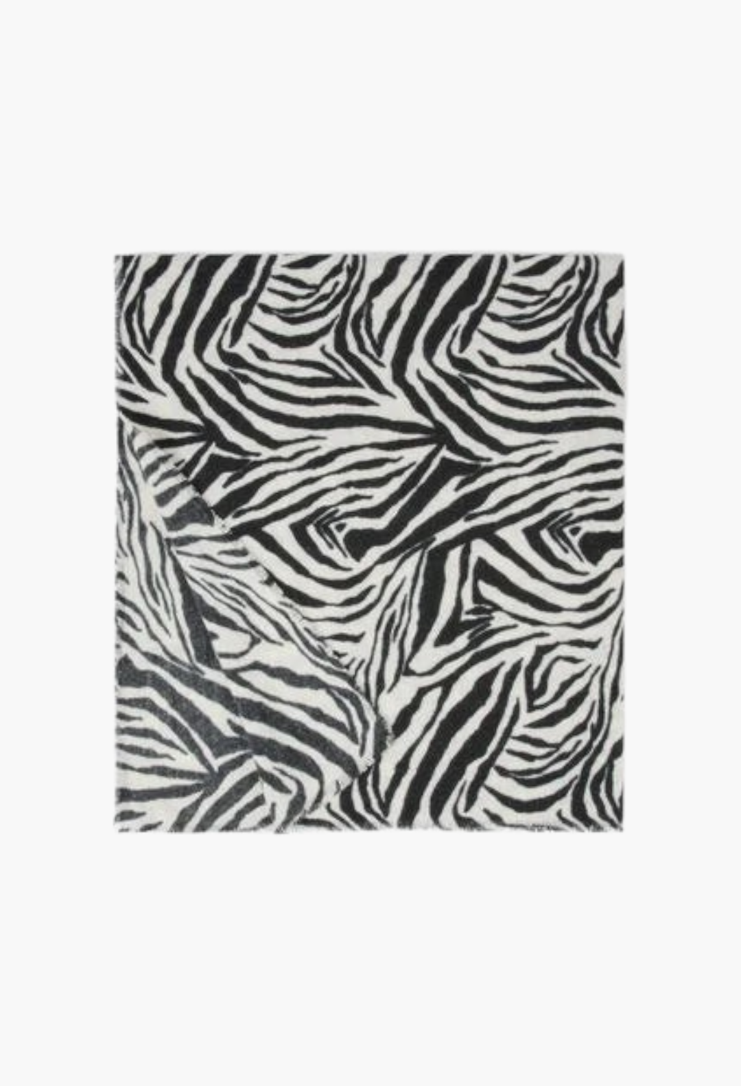 GLAM MODA women's scarf featuring a bold black and white zebra print pattern with a soft textured finish