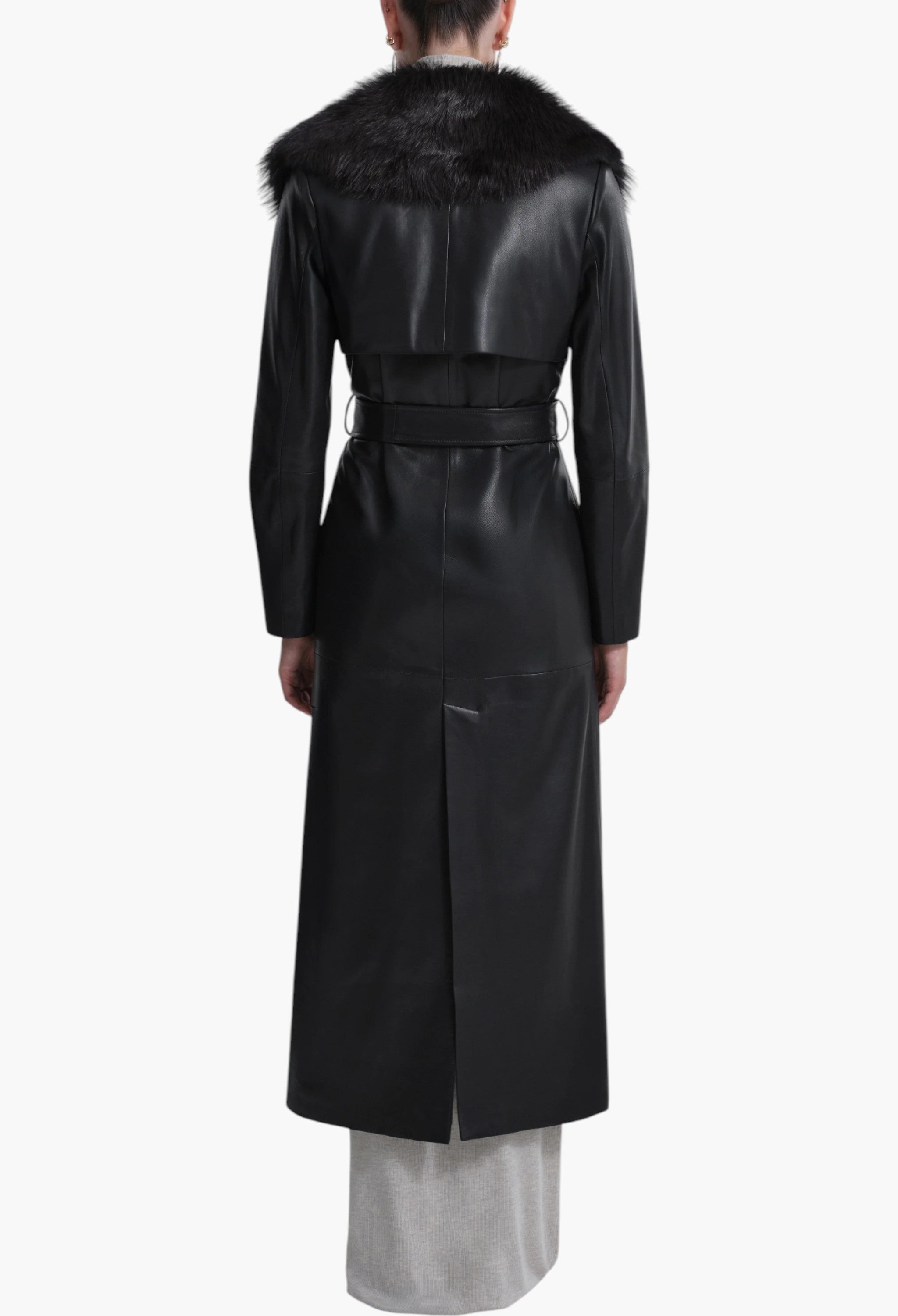 Dakota Glamorous Leather Coat – Luxurious Statement Outerwear with