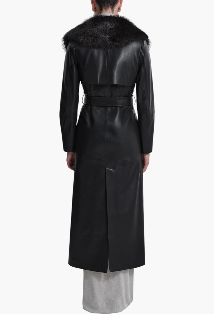 Dakota Glamorous Leather Coat - GLAM MODA