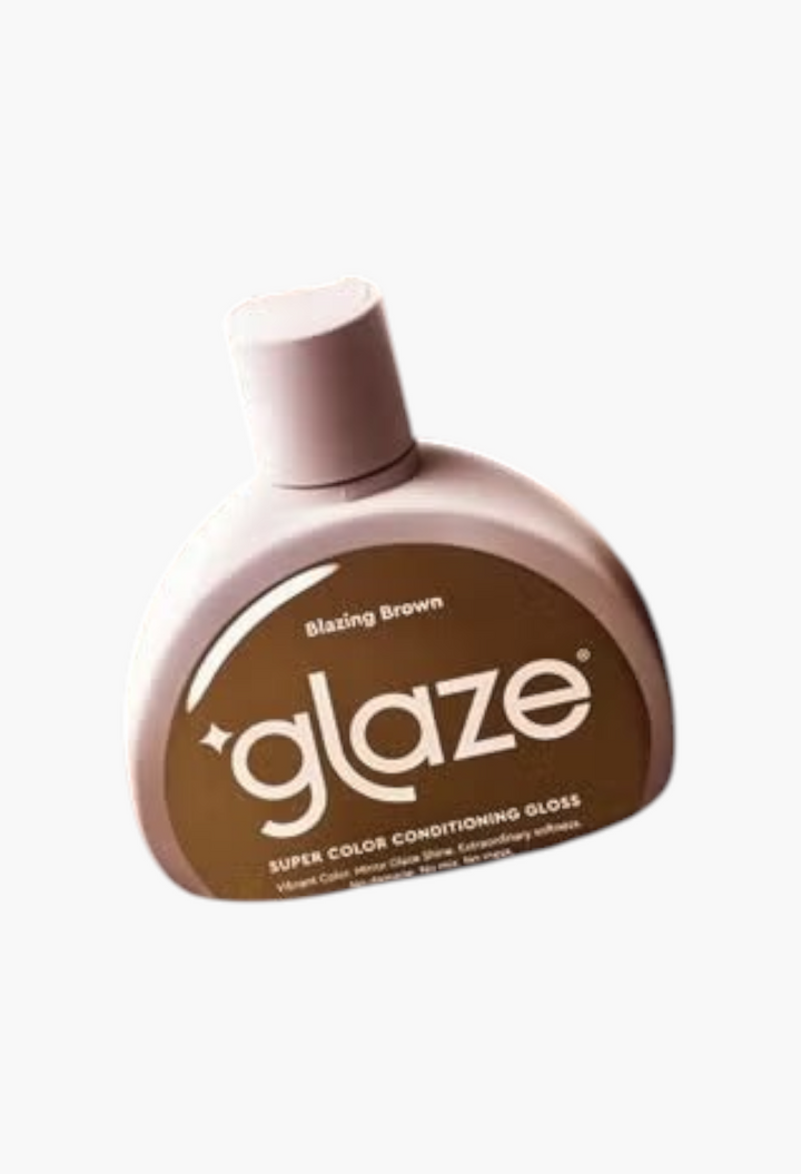 GLAM MODA Glaze Super Color Conditioning Gloss in Blazing Brown, a hair treatment for vibrant ash brown tones.