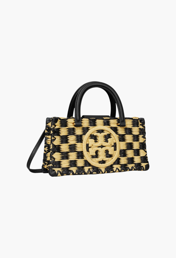 Black / Natural - Handcrafted Ella Hand-Crocheted East-West Tote