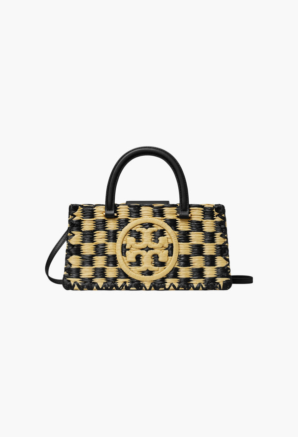 Black / Natural - Handcrafted Ella Hand-Crocheted East-West Tote