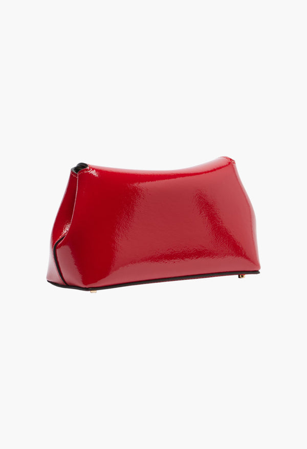 Red - T-Lock Mini Patent Leather Clutch