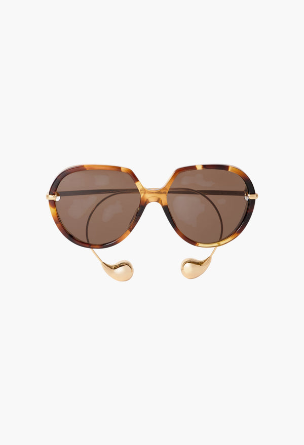 Drop Round-Frame Acetate And Gold-Tone Sunglasses
