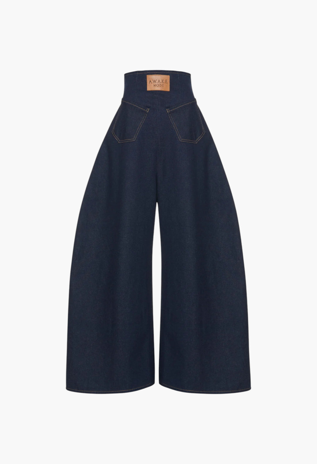 Rounded Back To Front Jeans Indigo Rinse Wash - GLAM MODA