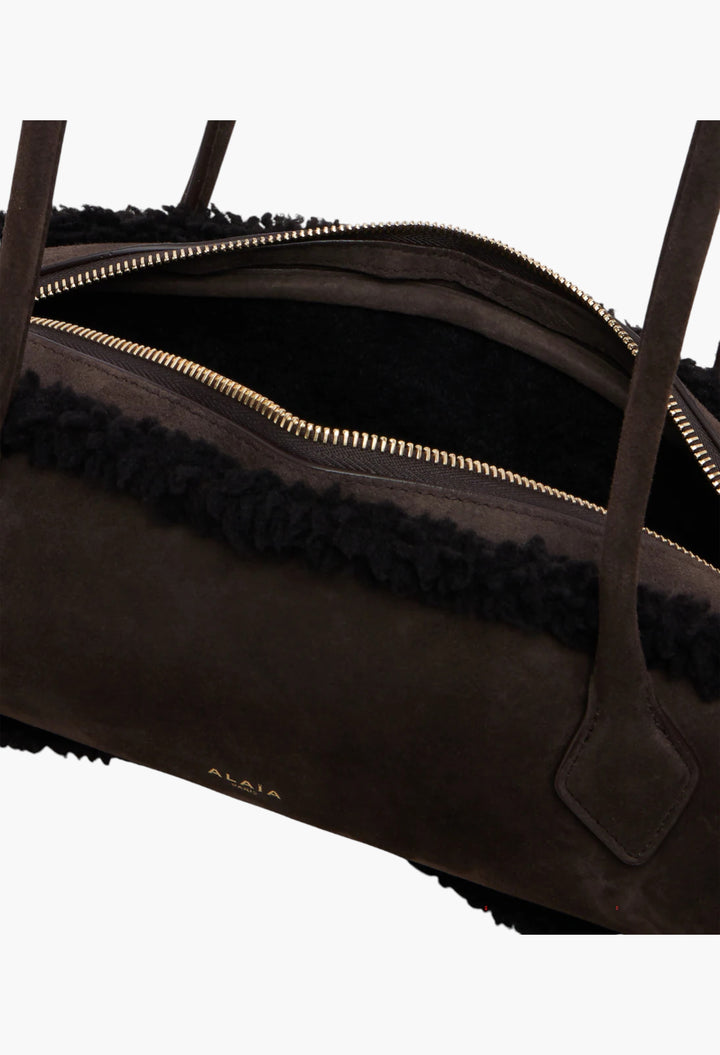 Le Teckel Medium Suede Shoulder Bag - Marron - GLAM MODA