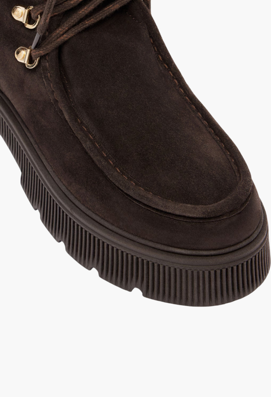 Turin Shearling-Trimmed Suede Lace-Up Boots - GLAM MODA