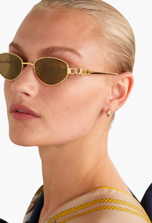 Block Bending Cat-Eye Gold-Tone Sunglasses