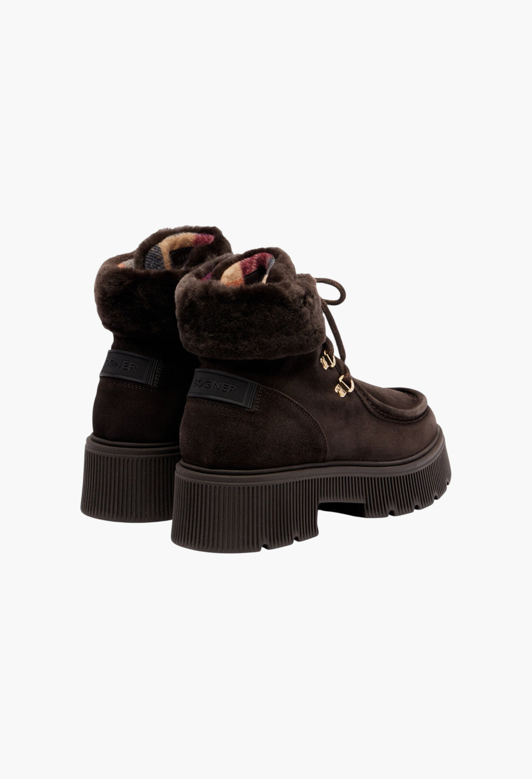 Turin Shearling-Trimmed Suede Lace-Up Boots - GLAM MODA