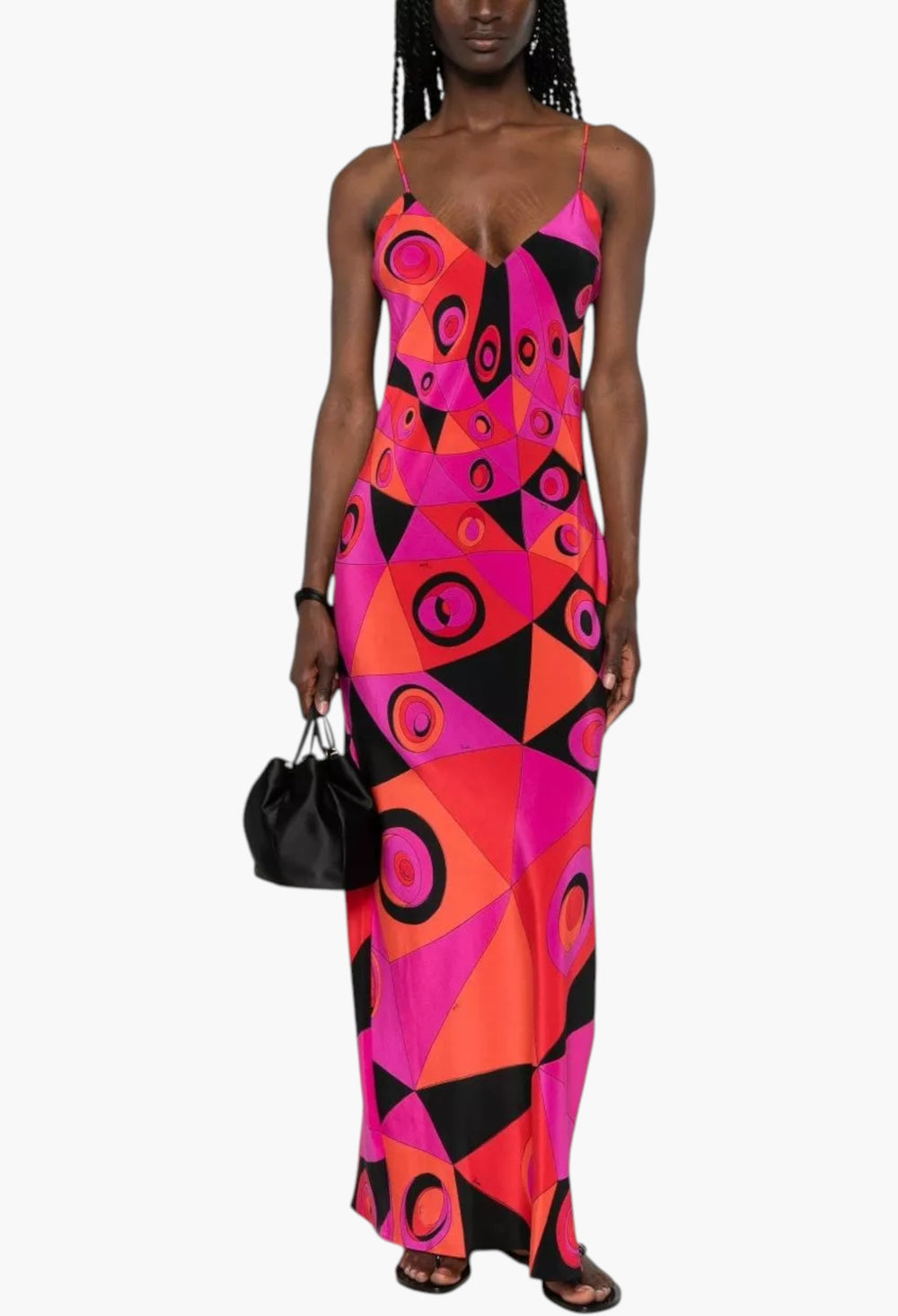 Printed Silk Long Dress - GLAM MODA