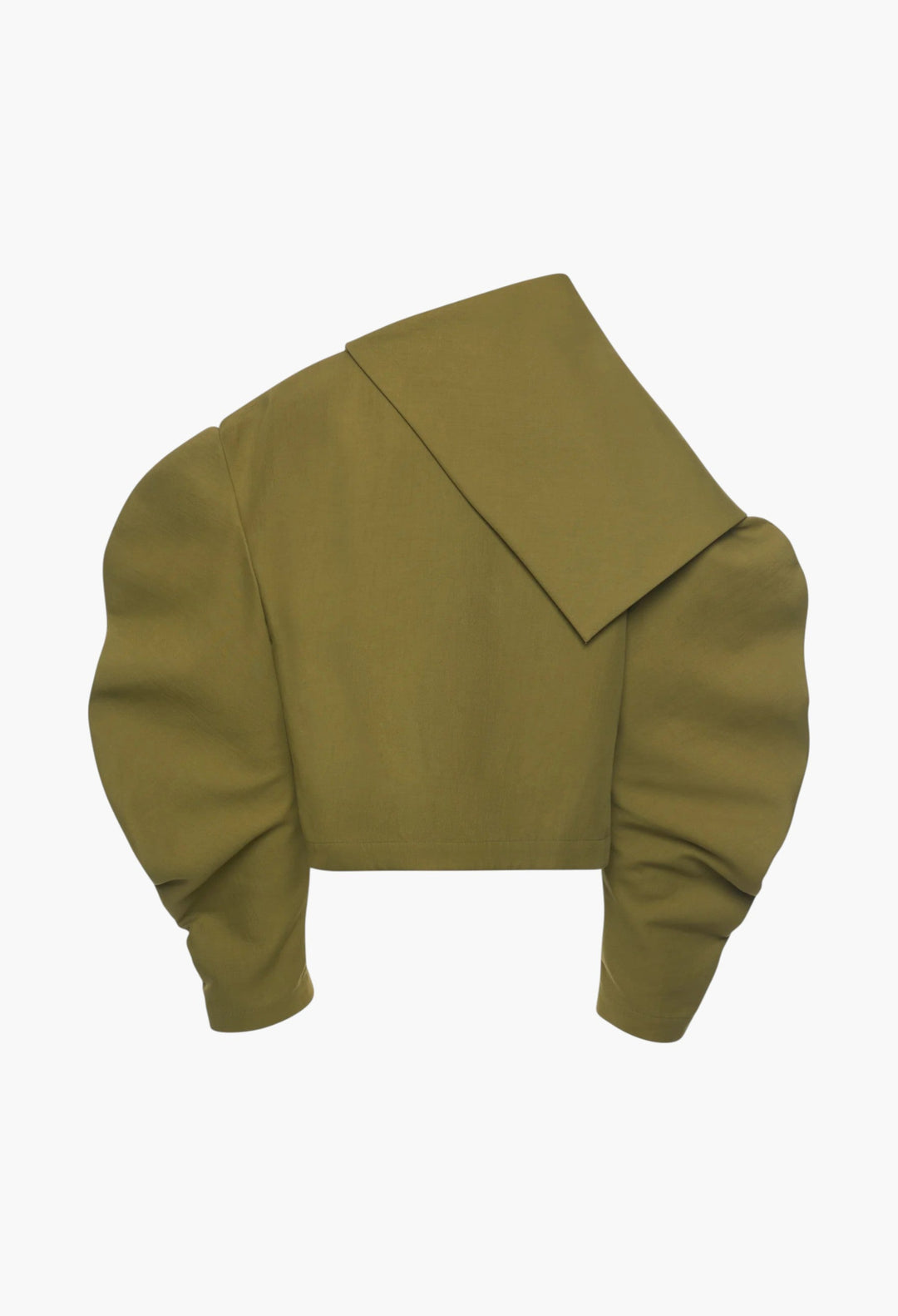 Draped Collar Top Khaki Green - GLAM MODA