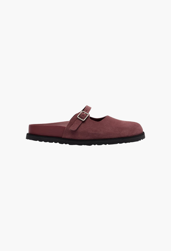 Burgundy - Maria Suede Clogs