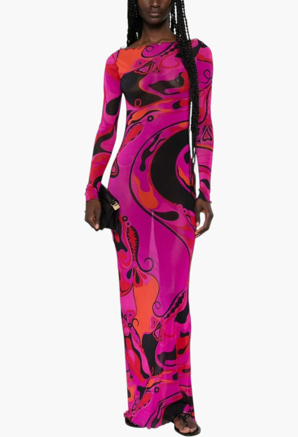Printed Long Dress - GLAM MODA