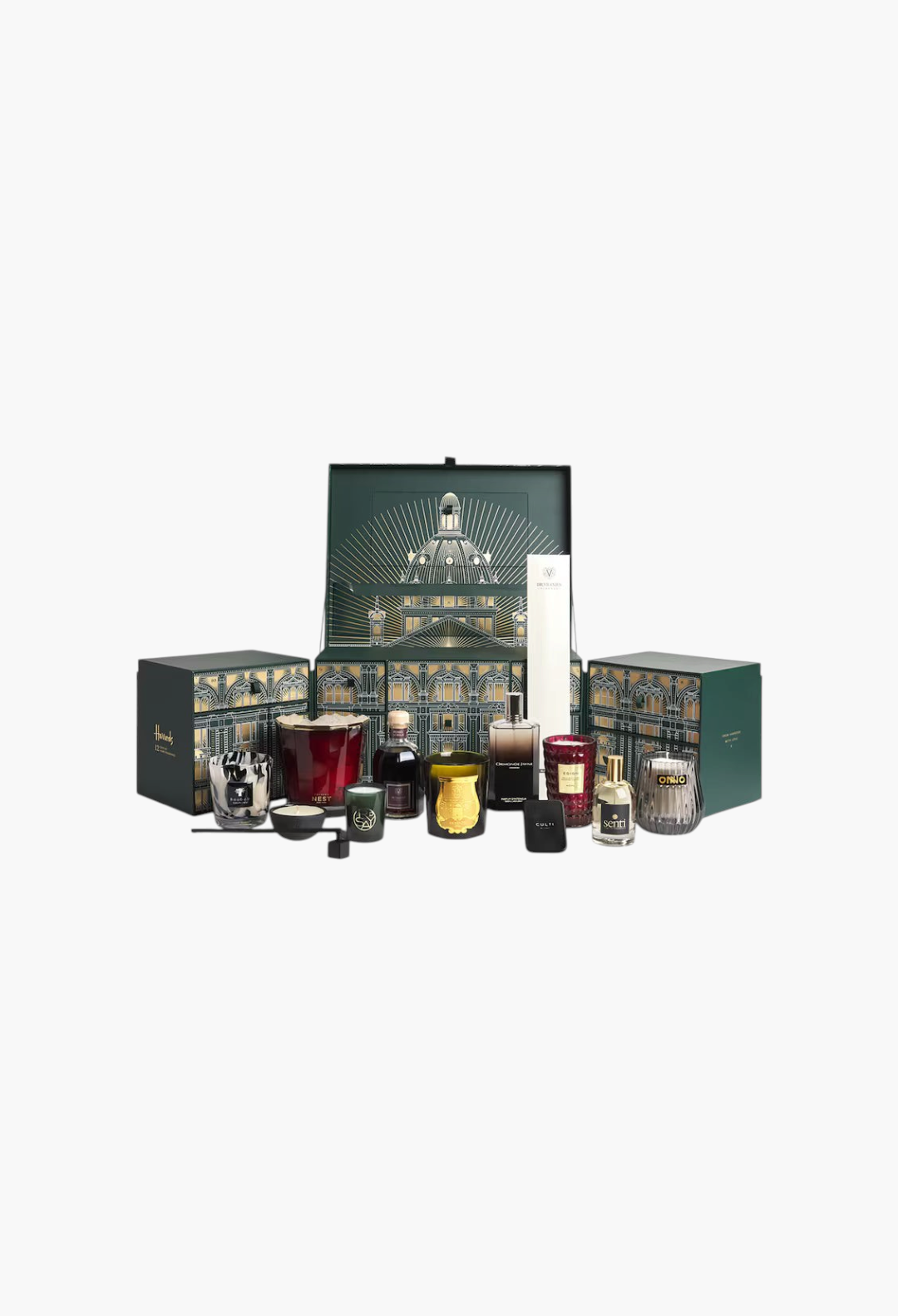 GLAM MODA 12 Days of Home Fragrance Advent Calendar featuring luxury candles, diffusers, and room sprays in a gift box