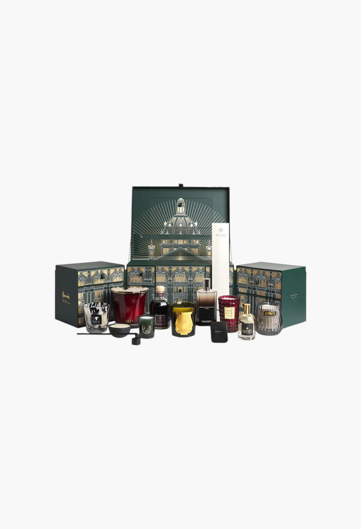 GLAM MODA 12 Days of Home Fragrance Advent Calendar featuring luxury candles, diffusers, and room sprays in a gift box
