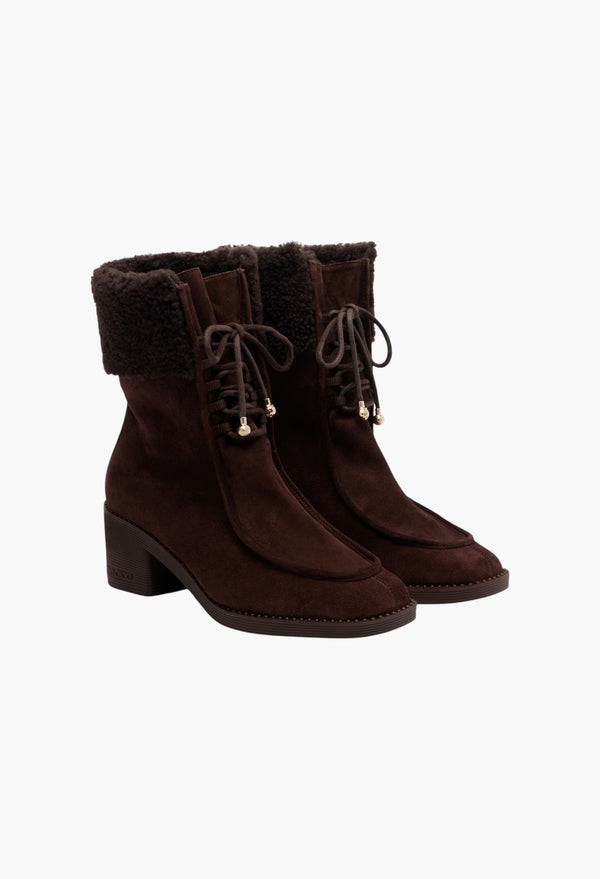 Chocolate - Hali Suede Ankle Boots