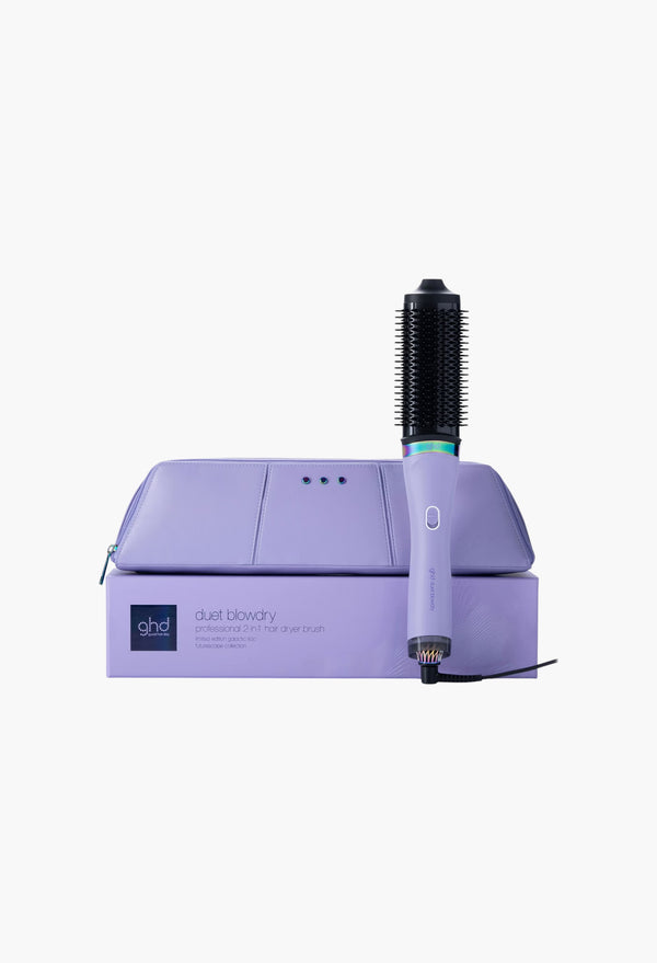 Duet Blowdry Limited Edition Hair Dryer Brush in Galactic Lilac with Matching Heat-Resistant Bag & Mat