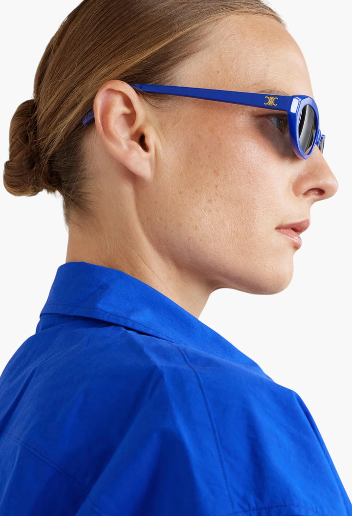 Triomphe mini oval-frame acetate sunglasses