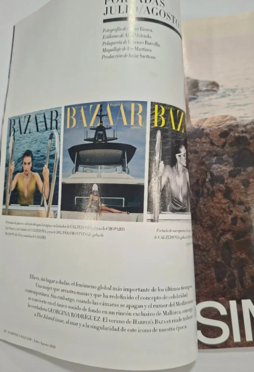 GLAM MODA Bazaar Spain July 2026 magazine featuring Georgina Rodriguez on the cover with summer fashion photography