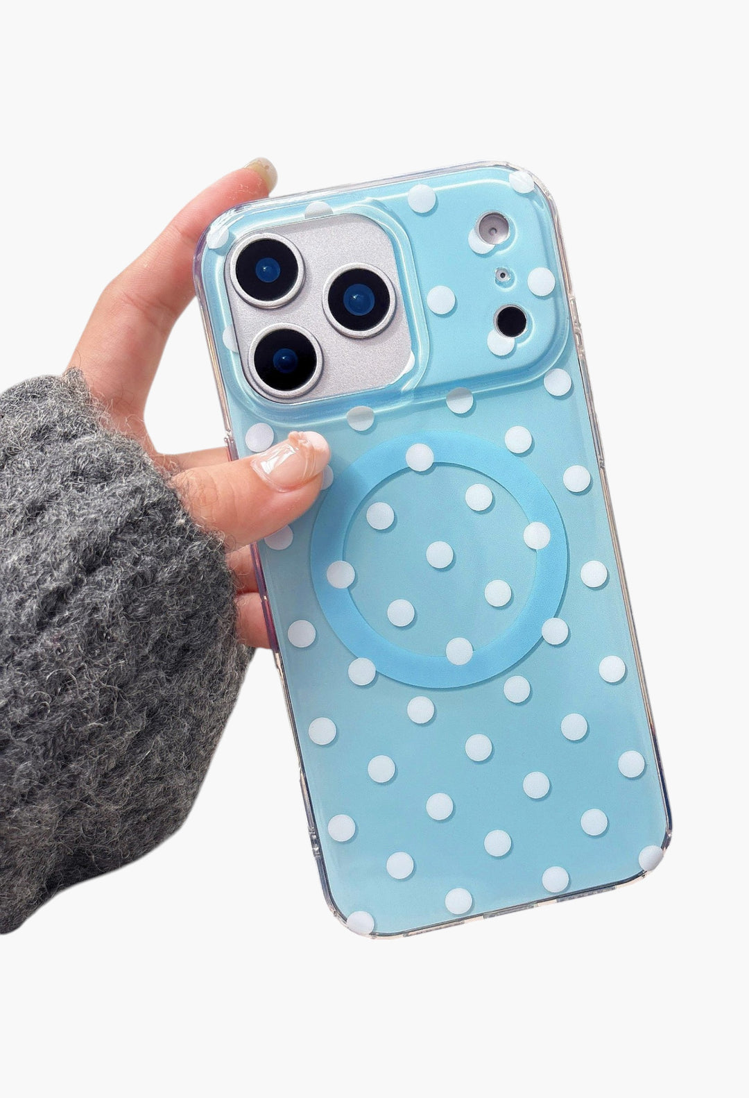 Magnetic Case for iPhone 17 Pro Max Case Compatible with Wireless Charging, Polka Dot Design Shockproof Bumper Cover Case for Girls Women - GLAM MODA